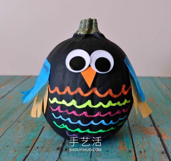 幼兒園手工制作南瓜貓頭鷹的做法教程 -  rpnrmr.com