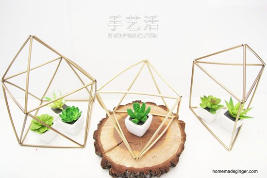 自制幾何形狀吸管花盆的方法圖解教程 -  rpnrmr.com