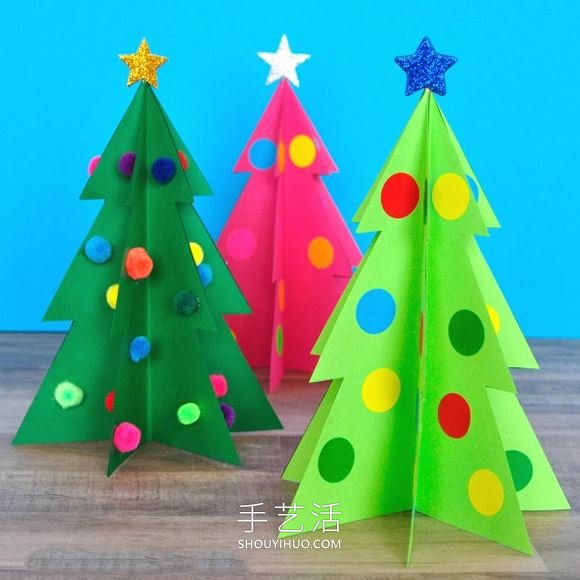 幼兒園手工制作立體紙圣誕樹的做法教程 -  rpnrmr.com