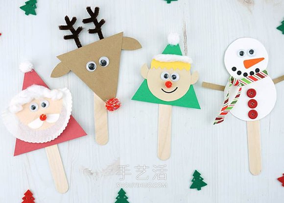 幼兒園簡單手工制作圣誕木偶的做法教程 -  rpnrmr.com