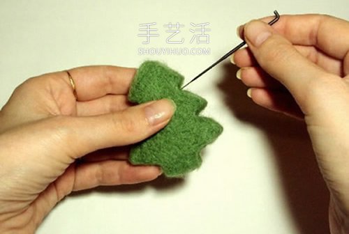 羊毛氈圣誕樹掛飾的制作方法圖解 -  rpnrmr.com