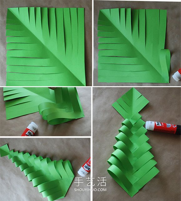 幼兒園手工制作卡紙圣誕樹的做法教程 -  rpnrmr.com