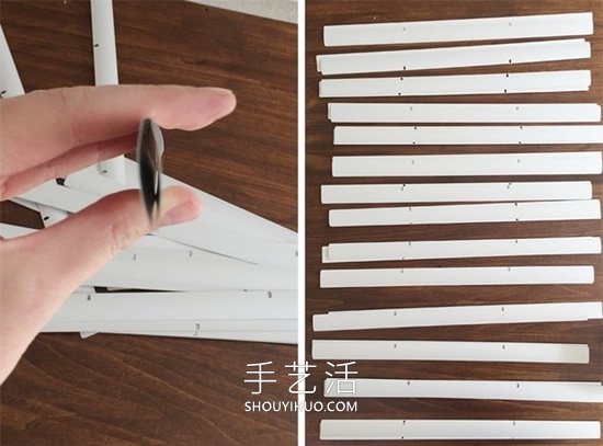 舊的百葉窗廢物利用DIY制作床頭鏡子裝飾 -  rpnrmr.com