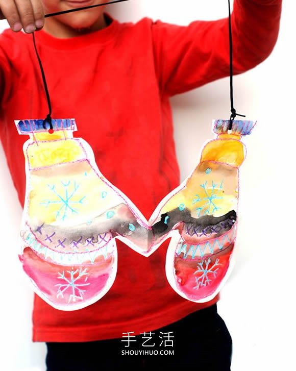 幼兒園手工制作冬天手套掛飾的做法教程 -  rpnrmr.com