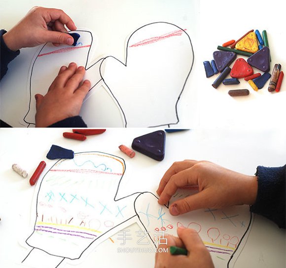 幼兒園手工制作冬天手套掛飾的做法教程 -  rpnrmr.com