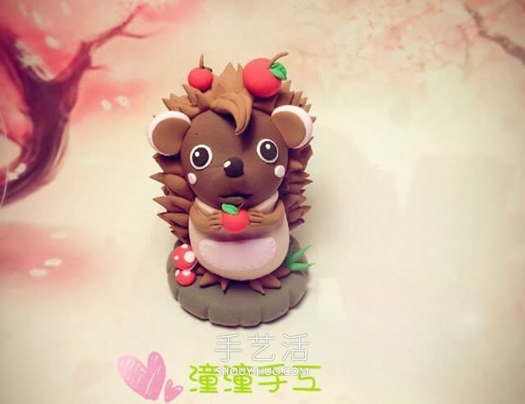 粘土手工制作可愛卡通刺猬的做法教程 -  rpnrmr.com