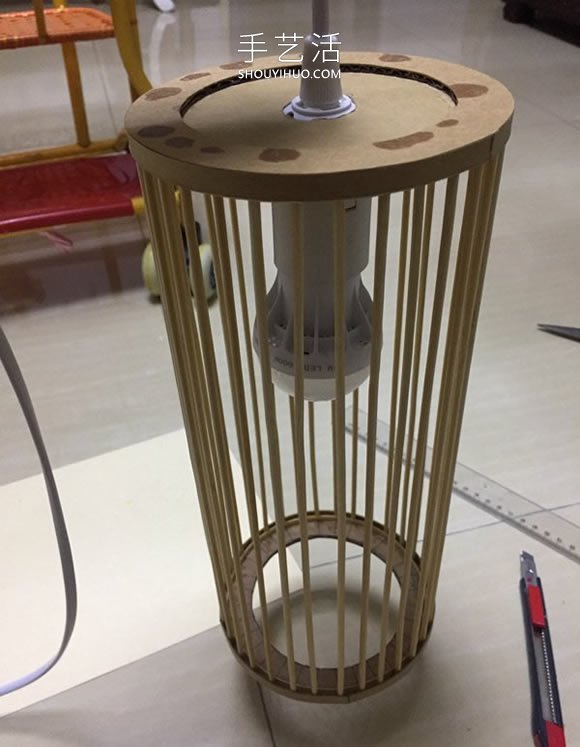 自制圓柱體掛燈燈罩的方法圖解教程 -  rpnrmr.com