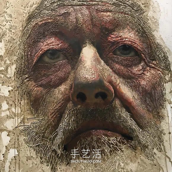 近看是地形圖遠(yuǎn)看是3D立體人像畫(huà)的創(chuàng)意手繪 -  rpnrmr.com