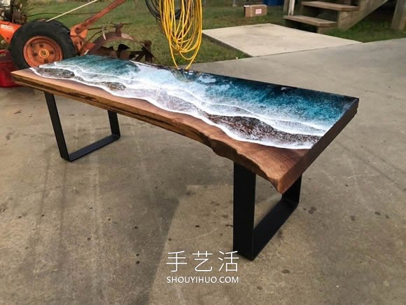 木材和樹脂的創(chuàng)意結(jié)合！潮汐般的海岸桌子 -  rpnrmr.com