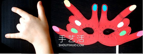 幼兒園手工制作可愛手勢面具的做法教程 -  rpnrmr.com