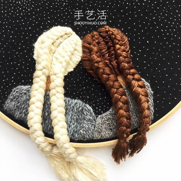刺繡藝術(shù)家縫制眺望夜空的創(chuàng)意刺繡作品 -  rpnrmr.com