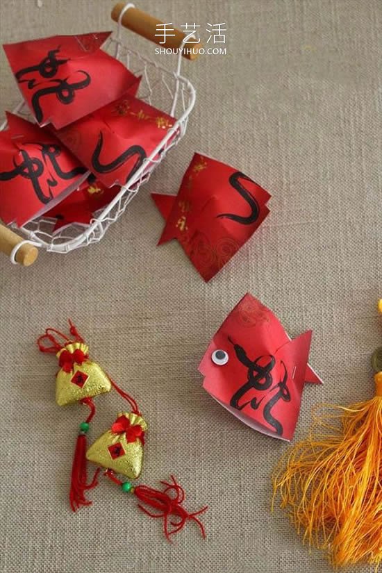 幼兒園手工制作新年紅包小魚的做法教程 -  rpnrmr.com