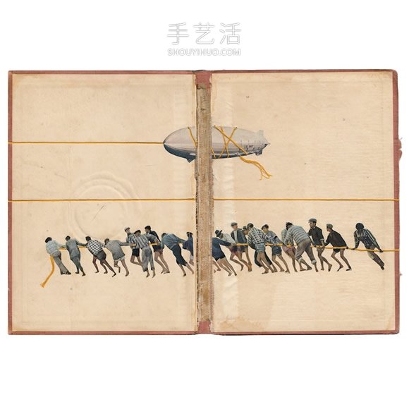 藝術(shù)家使用舊照片和書籍DIY敘事拼貼畫 -  rpnrmr.com