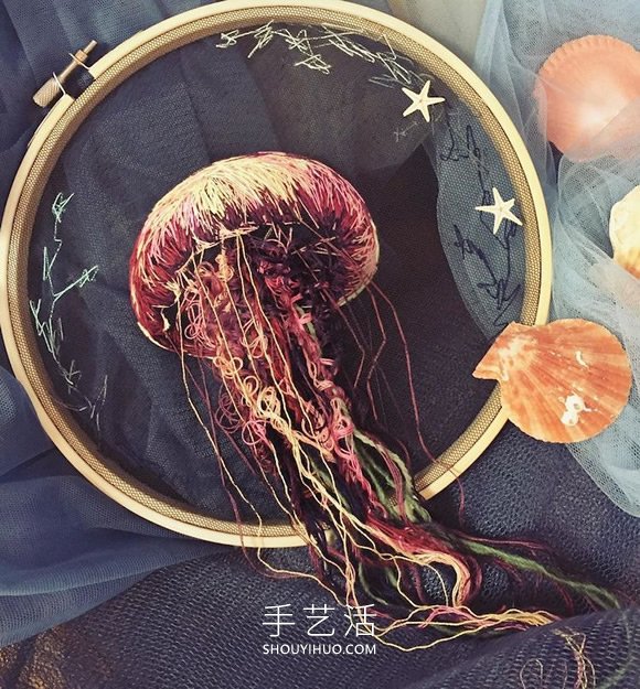 非凡的手工刺繡！繡出栩栩如生的立體水母 -  rpnrmr.com