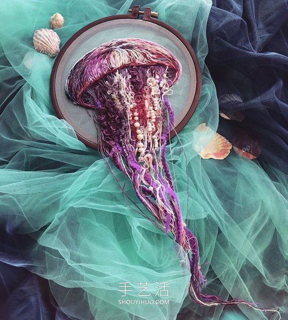非凡的手工刺繡！繡出栩栩如生的立體水母 -  rpnrmr.com