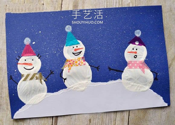 可愛雪人！幼兒手工制作新年卡片的做法教程 -  rpnrmr.com