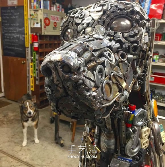 螺栓等廢金屬再利用 制作真人大小動(dòng)物雕塑 -  rpnrmr.com