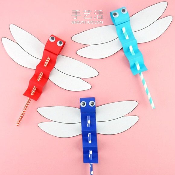 幼兒園手工制作蜻蜓木偶的簡單做法教程 -  rpnrmr.com