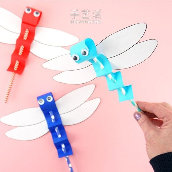 幼兒園手工制作蜻蜓木偶的簡單做法教程 -  rpnrmr.com