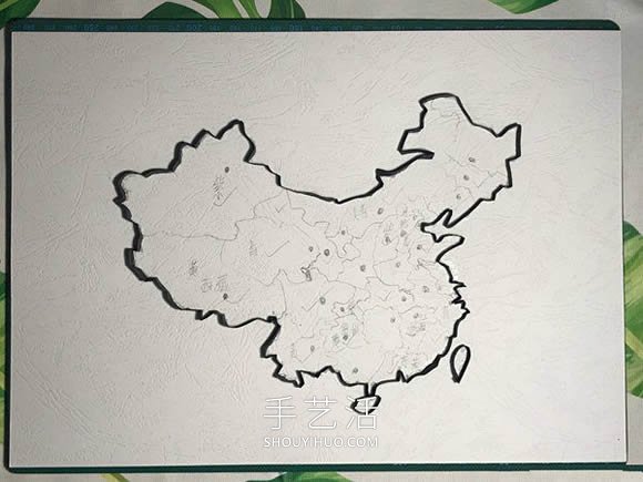 衍紙手工制作中國地圖裝飾品的做法教程 -  rpnrmr.com