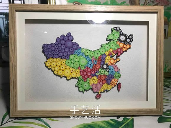 衍紙手工制作中國地圖裝飾品的做法教程 -  rpnrmr.com
