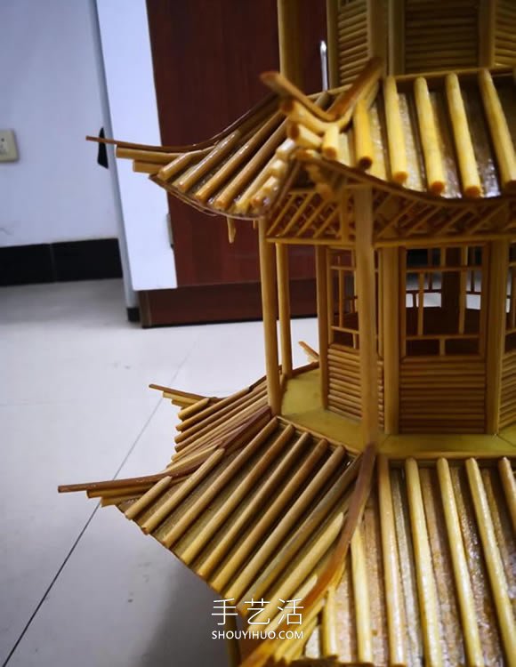 一次性筷子做古代塔的制作方法教程 -  rpnrmr.com
