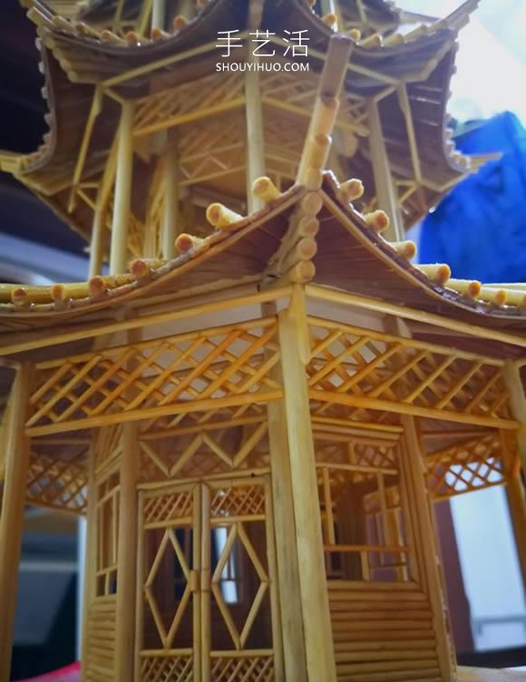 一次性筷子做古代塔的制作方法教程 -  rpnrmr.com