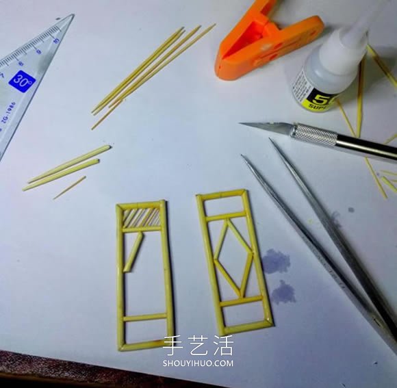 一次性筷子做古代塔的制作方法教程 -  rpnrmr.com