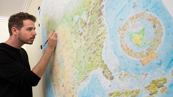 5年時(shí)間！Anton Thomas繪制巨型彩色鉛筆地圖 -  rpnrmr.com