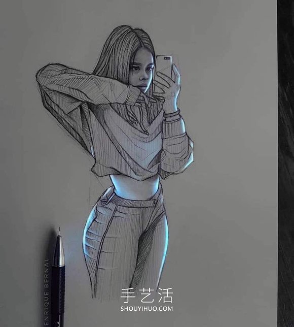 看起來像被熒光燈照亮的創(chuàng)意鉛筆畫DIY -  rpnrmr.com