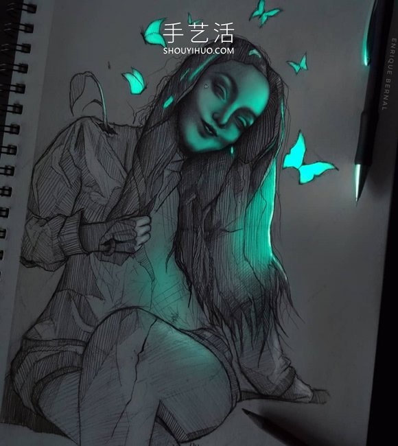 看起來像被熒光燈照亮的創(chuàng)意鉛筆畫DIY -  rpnrmr.com