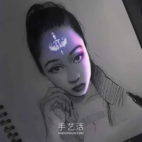 看起來像被熒光燈照亮的創(chuàng)意鉛筆畫DIY -  rpnrmr.com