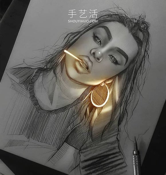 看起來像被熒光燈照亮的創(chuàng)意鉛筆畫DIY -  rpnrmr.com
