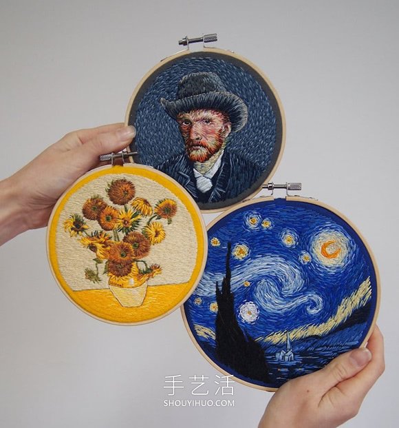 用刺繡將最具標(biāo)志性的繪畫作品做成迷你胸針 -  rpnrmr.com