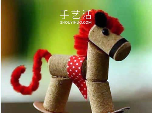 紅酒瓶塞手工制作迷你木馬玩具的做法教程 -  rpnrmr.com