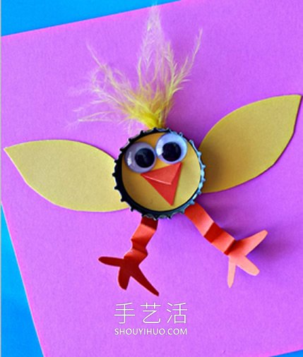 啤酒瓶蓋手工制作小雞和兔子的做法教程 -  rpnrmr.com