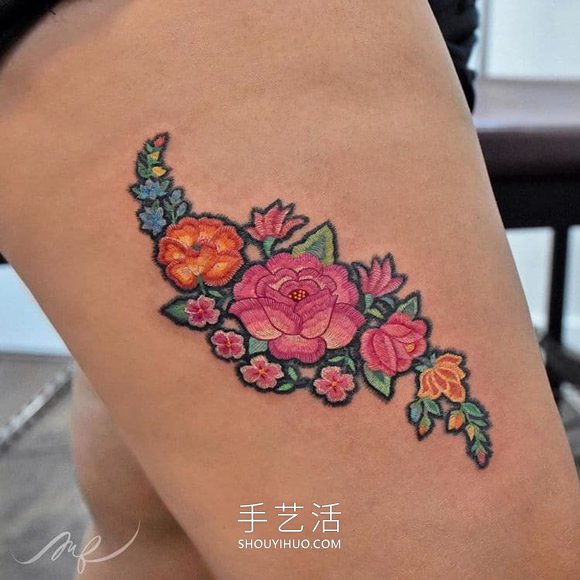 太驚艷！墨西哥紋身師“縫”出彩色花卉紋身 -  rpnrmr.com
