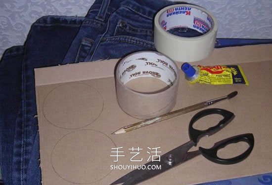 舊牛仔褲和膠帶紙筒手工制作首飾收納盒 -  rpnrmr.com