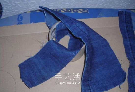 舊牛仔褲和膠帶紙筒手工制作首飾收納盒 -  rpnrmr.com