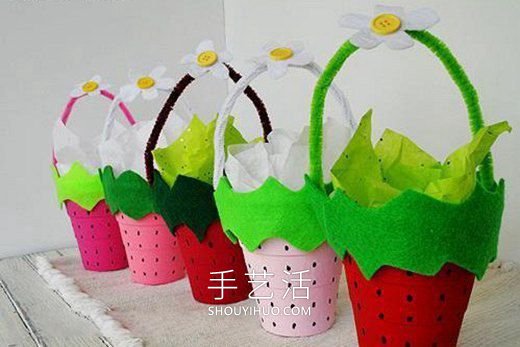 幼兒園手工制作一次性紙杯花籃的做法教程 -  rpnrmr.com