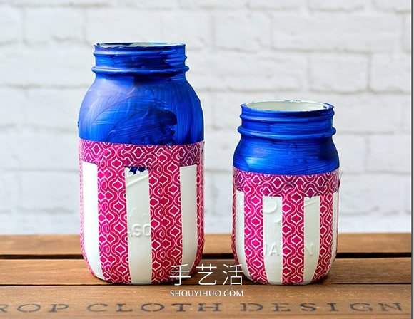 美國國慶節(jié)星條旗玻璃瓶裝飾品的做法教程 -  rpnrmr.com