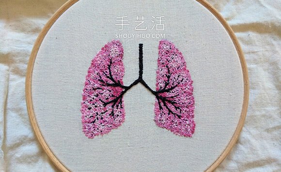 將器官以刺繡詮釋，讓肺部走過四季花開花落 -  rpnrmr.com