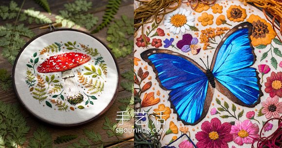 栩栩如生的手工蝴蝶、飛蛾刺繡作品圖片！ -  rpnrmr.com
