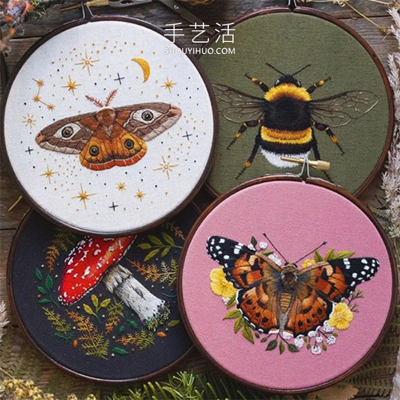 栩栩如生的手工蝴蝶、飛蛾刺繡作品圖片！ -  rpnrmr.com