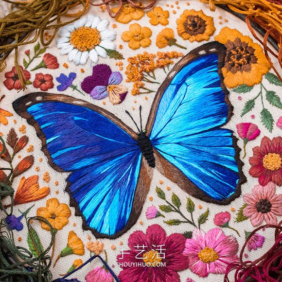 栩栩如生的手工蝴蝶、飛蛾刺繡作品圖片！ -  rpnrmr.com