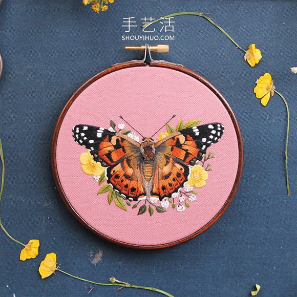 栩栩如生的手工蝴蝶、飛蛾刺繡作品圖片！ -  rpnrmr.com