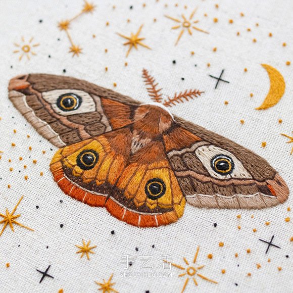 栩栩如生的手工蝴蝶、飛蛾刺繡作品圖片！ -  rpnrmr.com