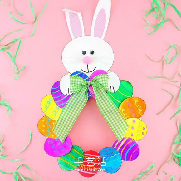 幼兒園手工制作紙盤(pán)復(fù)活節(jié)彩蛋花環(huán)的做法 -  rpnrmr.com