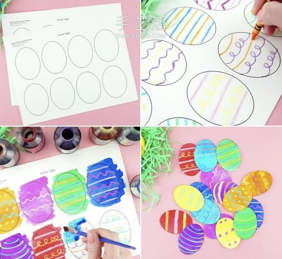 幼兒園手工制作紙盤(pán)復(fù)活節(jié)彩蛋花環(huán)的做法 -  rpnrmr.com