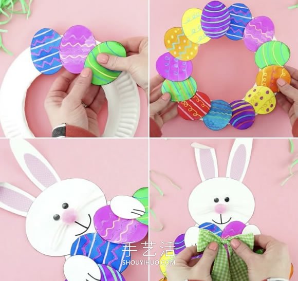 幼兒園手工制作紙盤(pán)復(fù)活節(jié)彩蛋花環(huán)的做法 -  rpnrmr.com